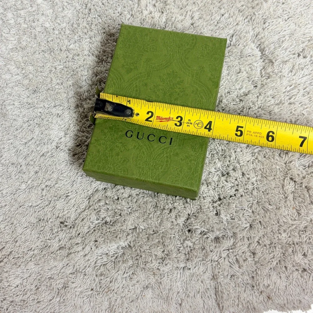 Gucci Green Embossed Damask Presentation Gift Box with Care Booklets 5.75x4in